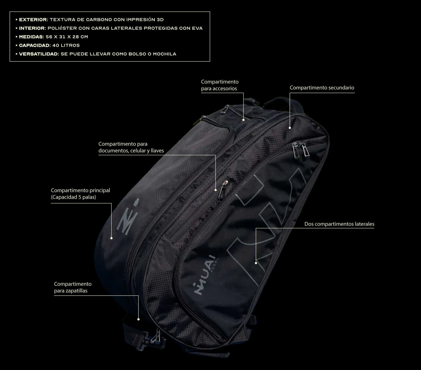 BOLSO DE PADEL MUAI